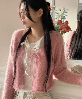 Poyong Lovely Soft Ribbon Knit Cardigan