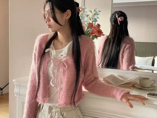 Poyong Lovely Soft Ribbon Knit Cardigan