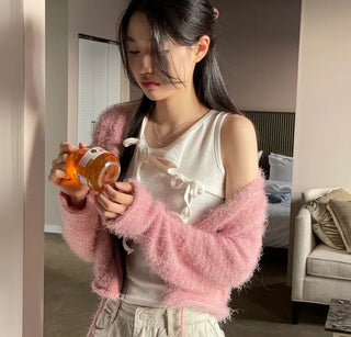 Poyong Lovely Soft Ribbon Knit Cardigan