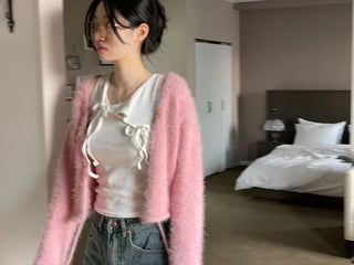 Poyong Lovely Soft Ribbon Knit Cardigan