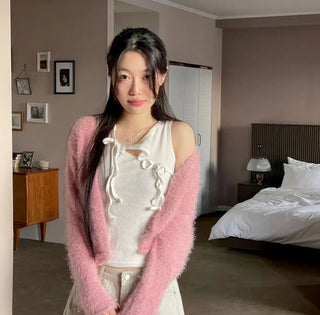 Poyong Lovely Soft Ribbon Knit Cardigan