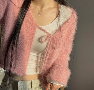 Poyong Lovely Soft Ribbon Knit Cardigan