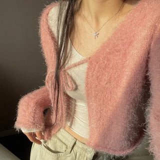 Poyong Lovely Soft Ribbon Knit Cardigan