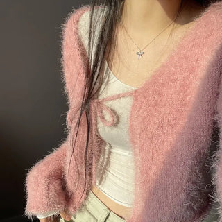 Poyong Lovely Soft Ribbon Knit Cardigan