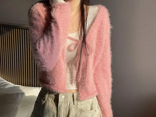 Poyong Lovely Soft Ribbon Knit Cardigan