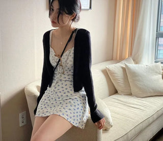 Wayne's slim ribbed V-neck cropped knit cardigan