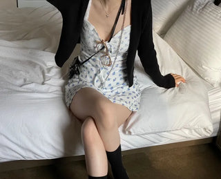Wayne's slim ribbed V-neck cropped knit cardigan