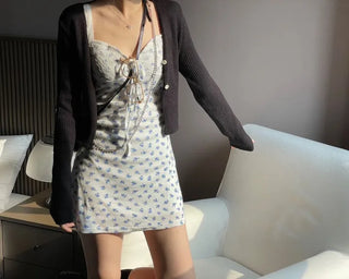 Wayne's slim ribbed V-neck cropped knit cardigan