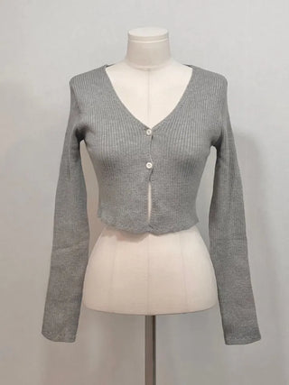 Wayne's slim ribbed V-neck cropped knit cardigan