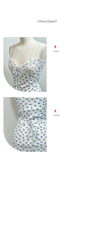 Page Ribbon Lace Flower Bustier Mini Dress