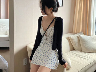 Page Ribbon Lace Flower Bustier Mini Dress