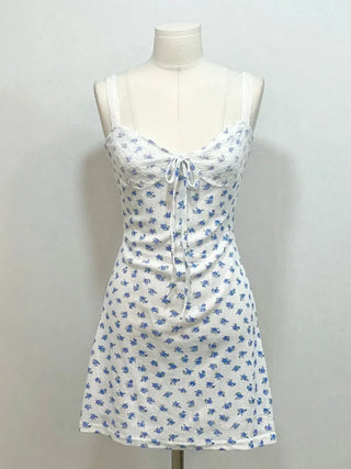 Page Ribbon Lace Flower Bustier Mini Dress