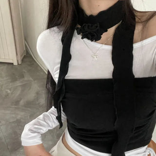 set main corsage brooch muffler crop nasi set