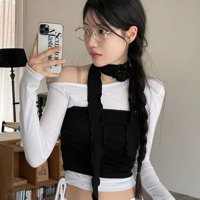 set main corsage brooch muffler crop nasi set