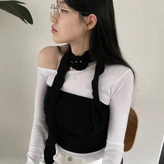 set main corsage brooch muffler crop nasi set
