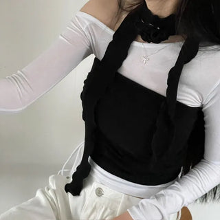 set main corsage brooch muffler crop nasi set