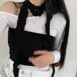 set main corsage brooch muffler crop nasi set