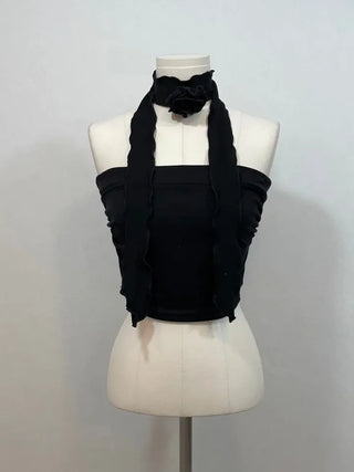 set main corsage brooch muffler crop nasi set