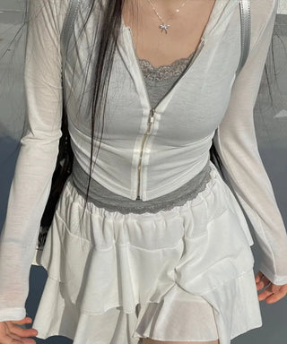 Pne lace adjustable tight layered sleeveless nasi