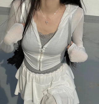 Pne lace adjustable tight layered sleeveless nasi