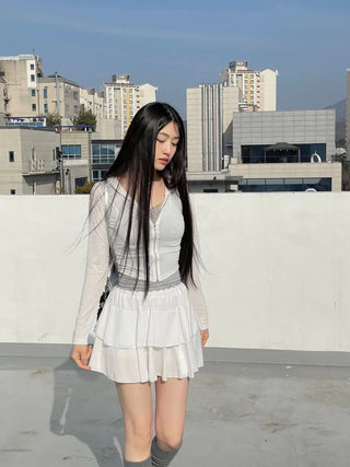 Pne lace adjustable tight layered sleeveless nasi