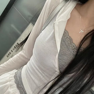 Pne lace adjustable tight layered sleeveless nasi