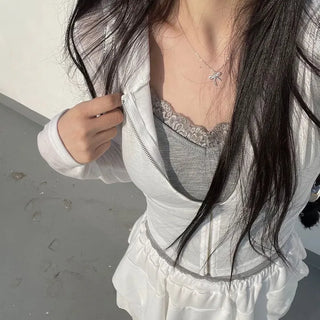 Pne lace adjustable tight layered sleeveless nasi