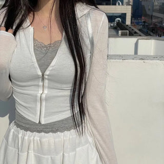 Pne lace adjustable tight layered sleeveless nasi