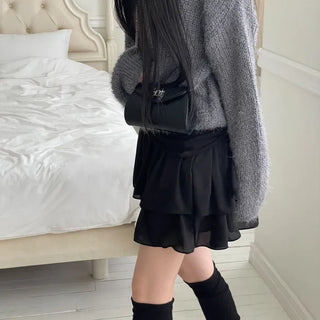 Shina Mood Chiffon Frill Cancan Back Banding Skirt Pants