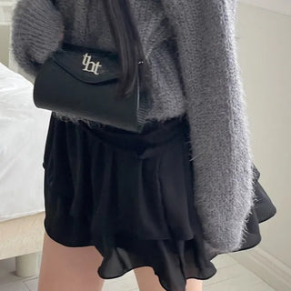Shina Mood Chiffon Frill Cancan Back Banding Skirt Pants