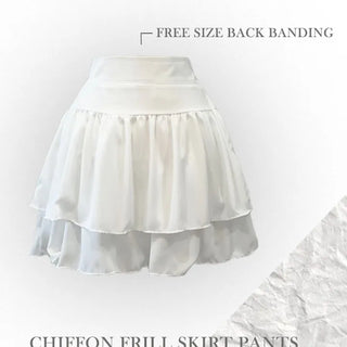 Shina Mood Chiffon Frill Cancan Back Banding Skirt Pants