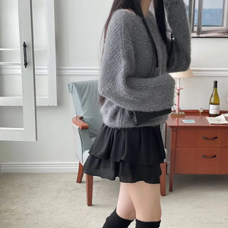 Shina Mood Chiffon Frill Cancan Back Banding Skirt Pants