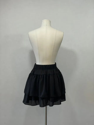 Shina Mood Chiffon Frill Cancan Back Banding Skirt Pants