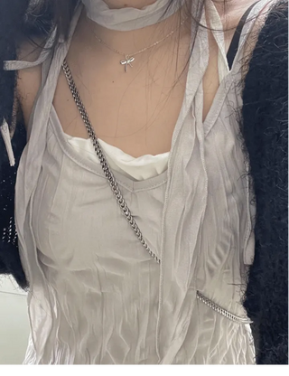 Maybin wrinkle chiffon muffler bustier adjustable strap mini one-piece set