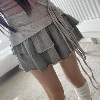 Tamago Frill Vintage Banding Cancan Mini Skirt