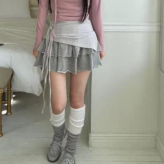 Tamago Frill Vintage Banding Cancan Mini Skirt