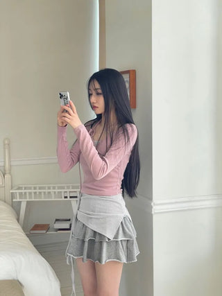 Tamago Frill Vintage Banding Cancan Mini Skirt