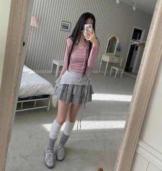 Tamago Frill Vintage Banding Cancan Mini Skirt