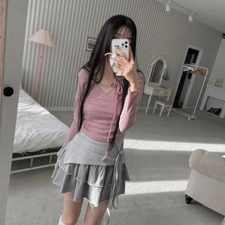 Tamago Frill Vintage Banding Cancan Mini Skirt