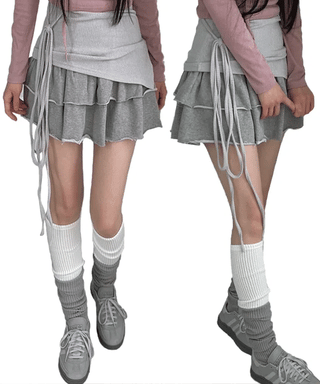 Tamago Frill Vintage Banding Cancan Mini Skirt