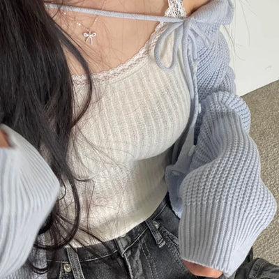 Soboro Lace Golji Layered Sleeveless Nashi