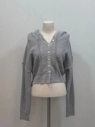 Shigo Yerifit Ribbon Hooded Loose Knit Button Cardigan