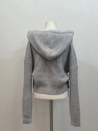 Shigo Yerifit Ribbon Hooded Loose Knit Button Cardigan