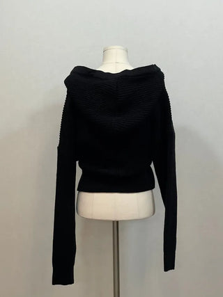Shigo Yerifit Ribbon Hooded Loose Knit Button Cardigan