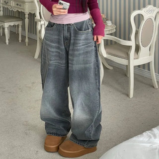 Melt waist banding wide mega loose fit denim pants