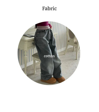 Melt waist banding wide mega loose fit denim pants