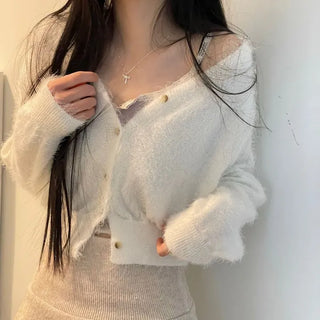 Earrings wave layered button lace sleeveless nasi
