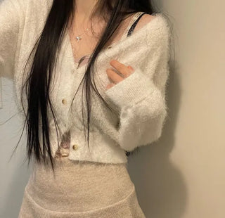Earrings wave layered button lace sleeveless nasi