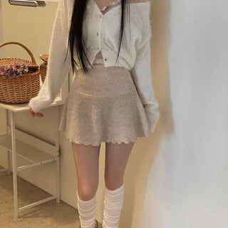 Earrings wave layered button lace sleeveless nasi