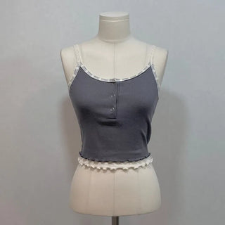 Earrings wave layered button lace sleeveless nasi